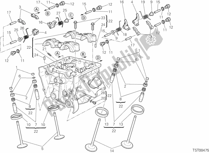 Todas las partes para Culata Vertical de Ducati Multistrada 1200 ABS USA 2013